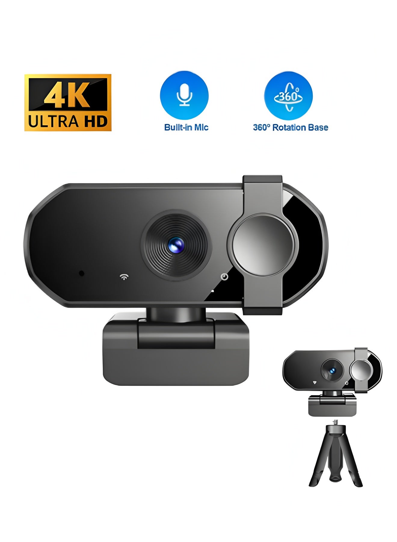 Apluynm Webcams 4K USB Web Camera With Microphone Autofocus 4K Camera PC Computer Laptop Live Streaming 1080P Webcam For Video Calling